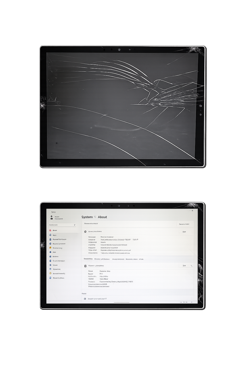 Microsoft Surface Pro 7+ - 12.3" - Intel Core i5 - 1135G7 - 8GB RAM - 256GB SSD - Cracked Screen - Fully Working REF#85616-01