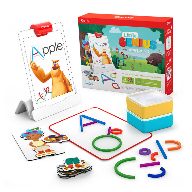 Osmo - Little Genius Starter Kit for iPad - 4 Educational Learning Games - Ages 3-5 - Phonics and Creativity - (Osmo - iPad Base Included)
