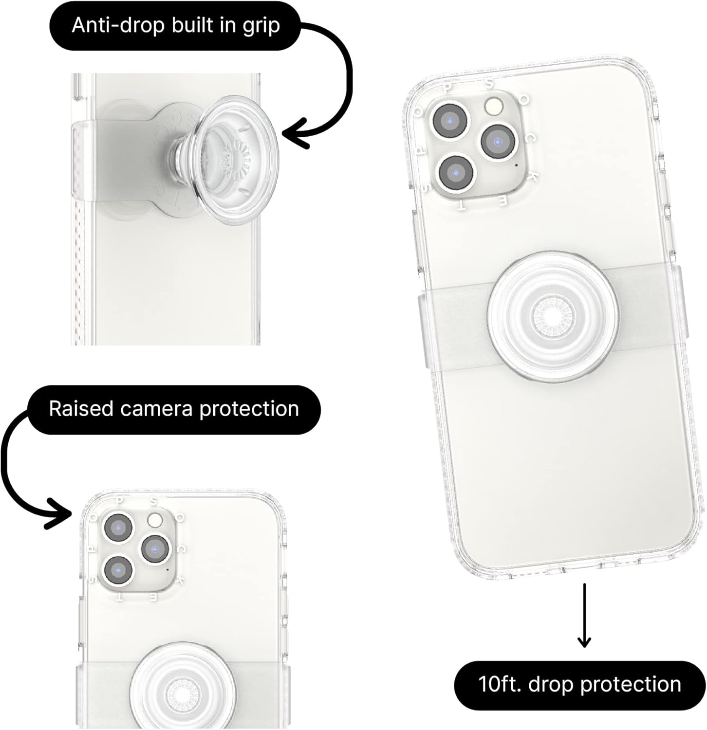 PopSockets PopCase iPhone 12/12 Pro - Clear