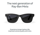 RAY-BAN META Wayfarer (Gen 2) Smart Glasses - Matte Black with Polarised Gradient Graphite Lenses - Pristine