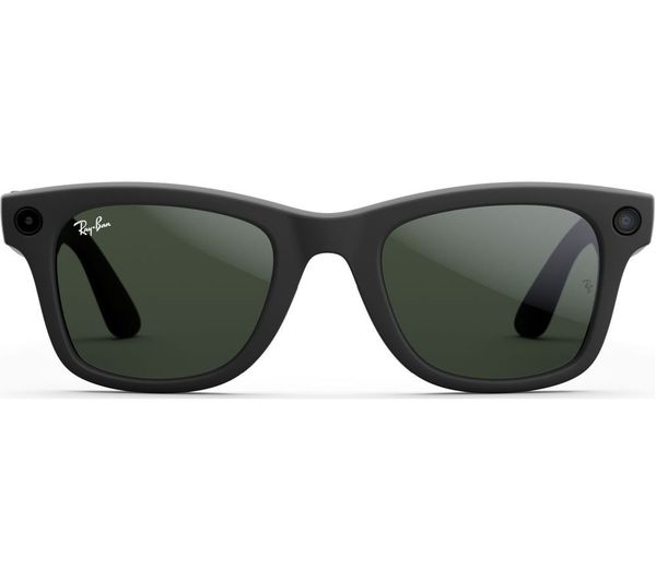 RAY-BAN Meta Wayfarer Glasses - Matte Black, Clear to G15 Green Transitions
