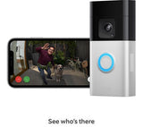 RING Battery Video Doorbell Pro - Nickel - Pristine