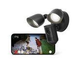 RING Floodlight Cam (2nd Gen) Retinal 2K WiFi Outdoor Security Camera - Black - Pristine