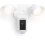 RING Floodlight Wired Plus Full HD 1080p WiFi Security Camera - White - Pristine