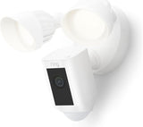 RING Floodlight Wired Plus Full HD 1080p WiFi Security Camera - White - Pristine