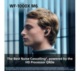 SONY WF-1000XM6 Wireless Bluetooth Noise-Cancelling Earbuds - Black - Pristine