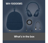 SONY WH-1000XM5 Wireless Bluetooth Noise-Cancelling Headphones - Midnight Blue - Pristine