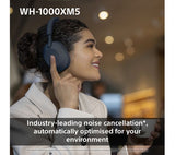 SONY WH-1000XM5 Wireless Bluetooth Noise-Cancelling Headphones - Midnight Blue - Pristine