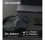 SONY WH-1000XM5 Wireless Bluetooth Noise-Cancelling Headphones - Midnight Blue - Pristine