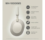SONY WH-1000XM5 Wireless Bluetooth Noise-Cancelling Headphones - Silver - Pristine
