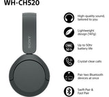 SONY WH-CH520B Wireless Bluetooth Headphones - Black - Good