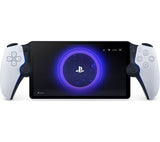 PlayStation gaming device with controllers on a white background