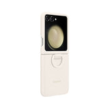 Samsung Cream Silicone Case with Ring - For Samsung Galaxy Z Flip5