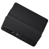 Samsung Galaxy Z Fold 3 Leather Flip Cover Case - Black