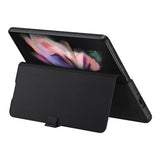 Samsung Galaxy Z Fold 3 Leather Flip Cover Case - Black