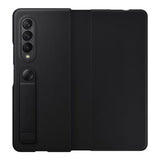 Samsung Galaxy Z Fold 3 Leather Flip Cover Case - Black