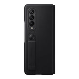Samsung Galaxy Z Fold 3 Leather Flip Cover Case - Black
