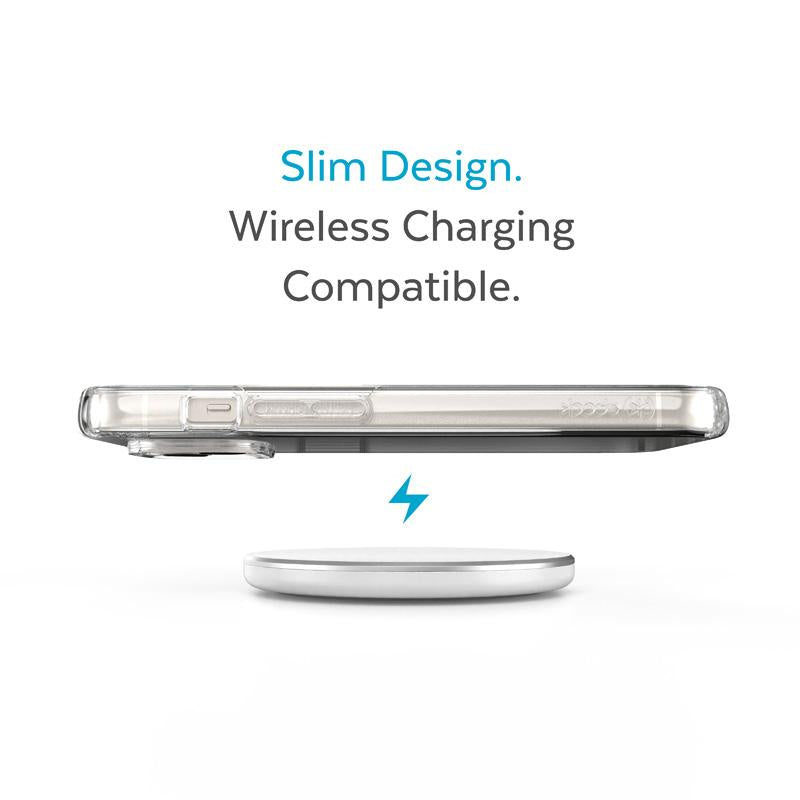 Speck Presidio Perfect-Clear - iPhone 14 / iPhone 13 Case with MICROBAN Coating - Clear
