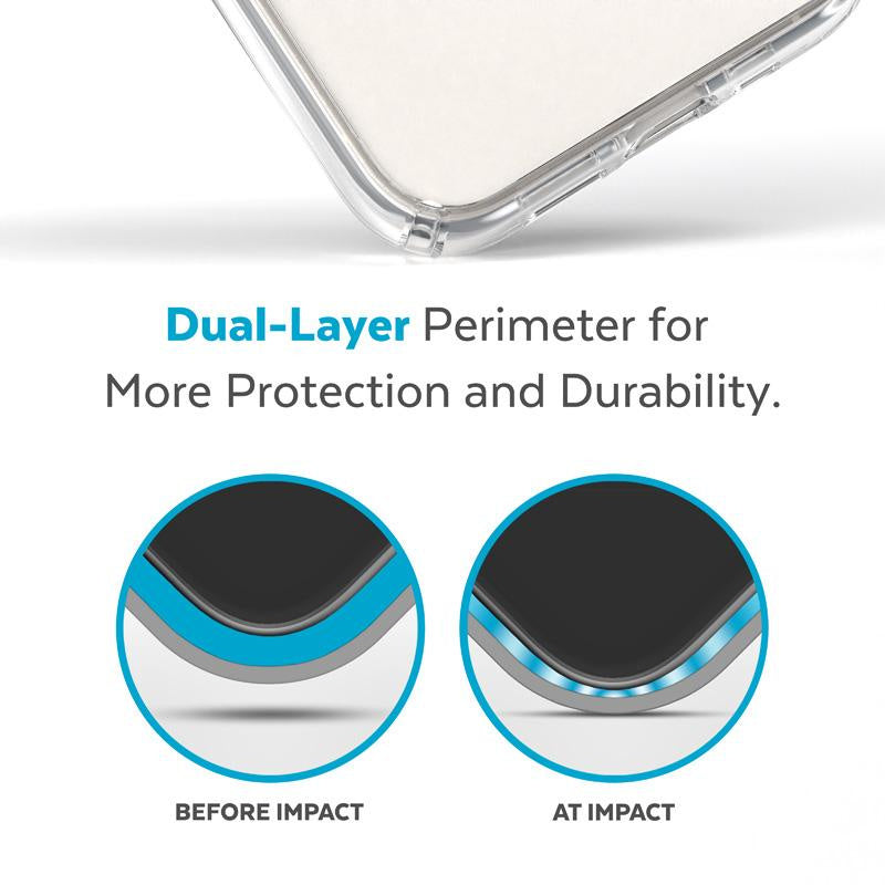 Speck Presidio Perfect-Clear - iPhone 14 / iPhone 13 Case with MICROBAN Coating - Clear