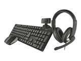 Trust Qoby 4-in-1 Home Office Set - keyboard, mouse, headset and web camera set