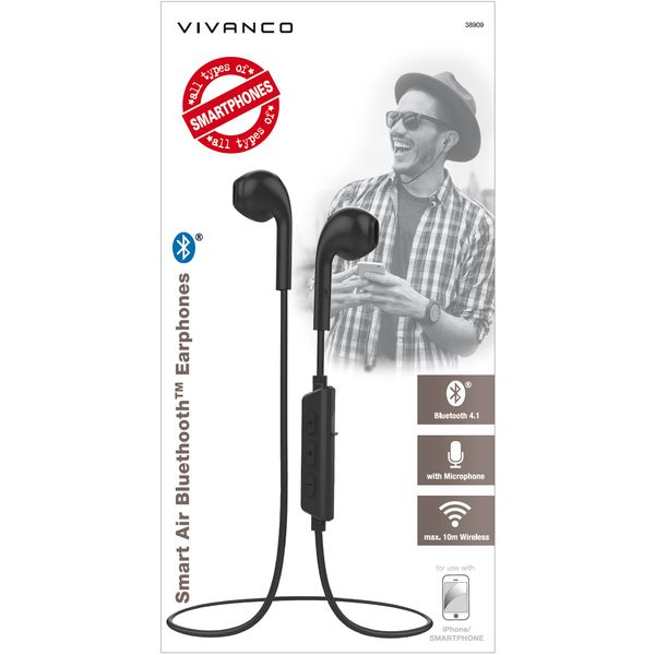 Vivanco 38909 Smart Air 3 Bluetooth Earphones With Microphone - Grey
