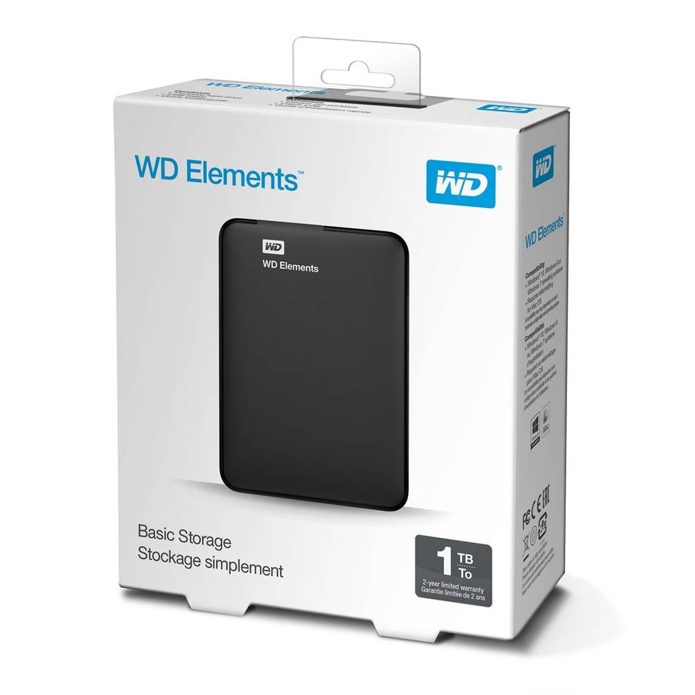 WD Elements Portable WDBUZG0010BBK - hard drive - 1 TB - USB 3.0
