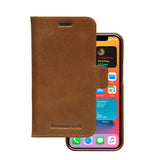 dbramante1928 Lynge Leather Wallet Case Magnetic Flip Cover for iPhone 12 Mini Tan
