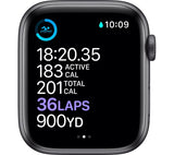 Apple Watch Series 6 GPS + Cellular - 44mm Graphite Stainless Steel Case with Black Sport Band - Very Good