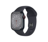 Apple Watch Series 8 GPS + Cellular, 45mm Midnight Aluminium Case with Midnight Sport Band - M/L - Acceptable