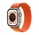 Apple Watch Ultra (GPS + Cellular), 49mm Titanium Case with Orange Alpine Loop - Medium - Pristine